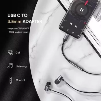 Laidas mobiliesiems telefonams Ugreen 30632 USB C į 3,5 mm juodas