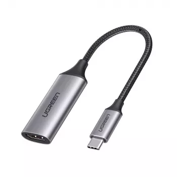 Adapteris vaizdo kabelis UGREEN 70444 HDMI A tipo (standartinis) USB Type-C, aliuminis, juodas