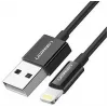 Ugreen 80823 US155 USB A – Lightning laidas mobiliesiems telefonams, juodas, 2 m