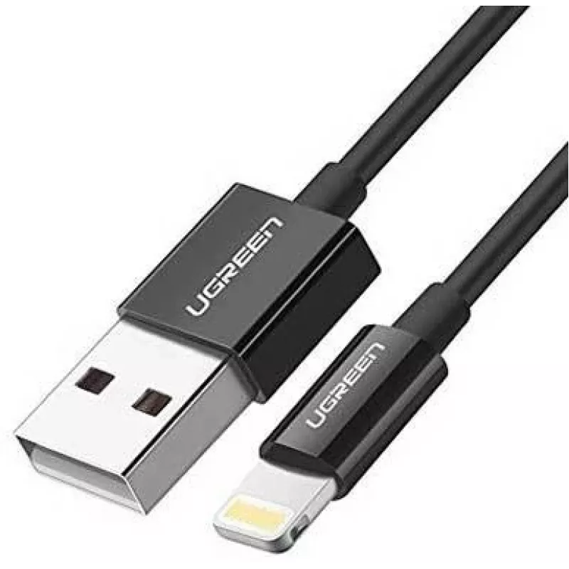 Ugreen 80823 US155 USB A – Lightning laidas mobiliesiems telefonams, juodas, 2 m