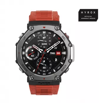 Amazfit T-Rex 3 Lava 3.81 cm (1.5 colio) AMOLED 48.5 mm Skaitmeninis 480 x 480 pikselių Liečiamas ekranas Juodas, Nerūdijantis plienas GPS (palydovas)