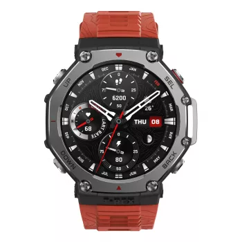 Amazfit T-Rex 3 Lava 3.81 cm (1.5 colio) AMOLED 48.5 mm Skaitmeninis 480 x 480 pikselių Liečiamas ekranas Juodas, Nerūdijantis plienas GPS (palydovas)