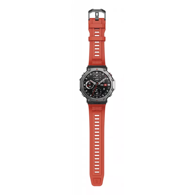 Amazfit T-Rex 3 Lava 3.81 cm (1.5 colio) AMOLED 48.5 mm Skaitmeninis 480 x 480 pikselių Liečiamas ekranas Juodas, Nerūdijantis plienas GPS (palydovas)