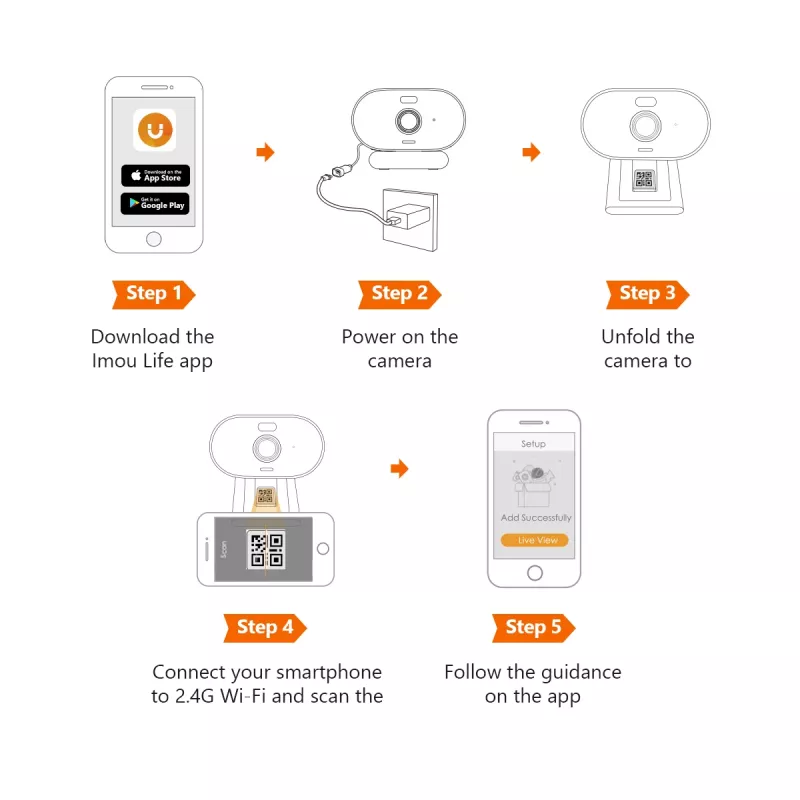 IP apsaugos kamera IMOU Versa IPC-C22FP-C – belaidė bullet, 2 MP Full HD, 97°×52° vaizdo kampas, 8x skaitmeninis priartinimas, IP65