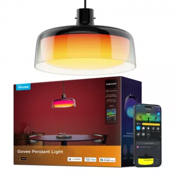 Govee Pendant Light protingas lubinis šviestuvas Wi-Fi/Bluetooth, skaidrus, Ø300×H171 mm