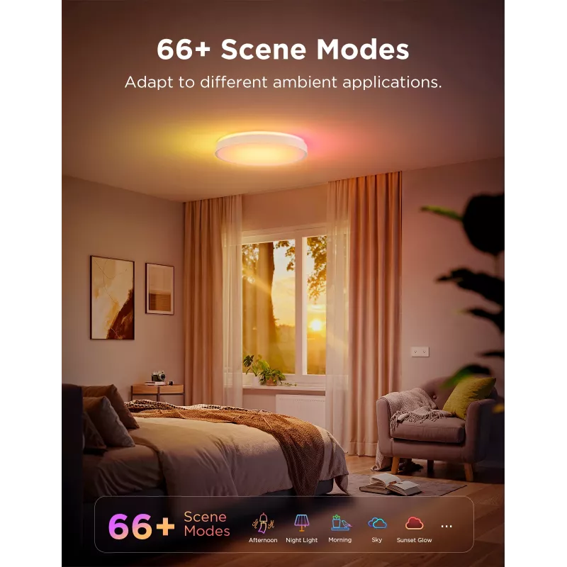 Govee H60A6 Smart Ceiling Light Pro RGBICWW lubinis šviestuvas, 38 cm