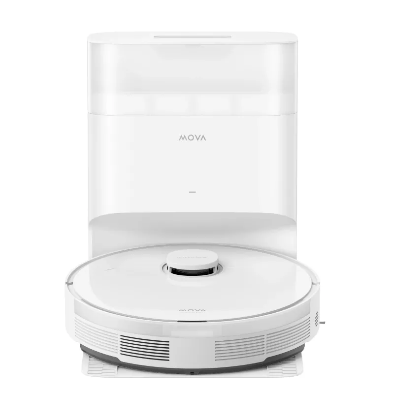 Robotinis dulkių siurblys Dreame Mova S10 Plus, 0,35 L dulkių maišelis, 5200 mAh baterija, 180 min veikimo laikas, baltas, bazė su 4 L dulkių talpa