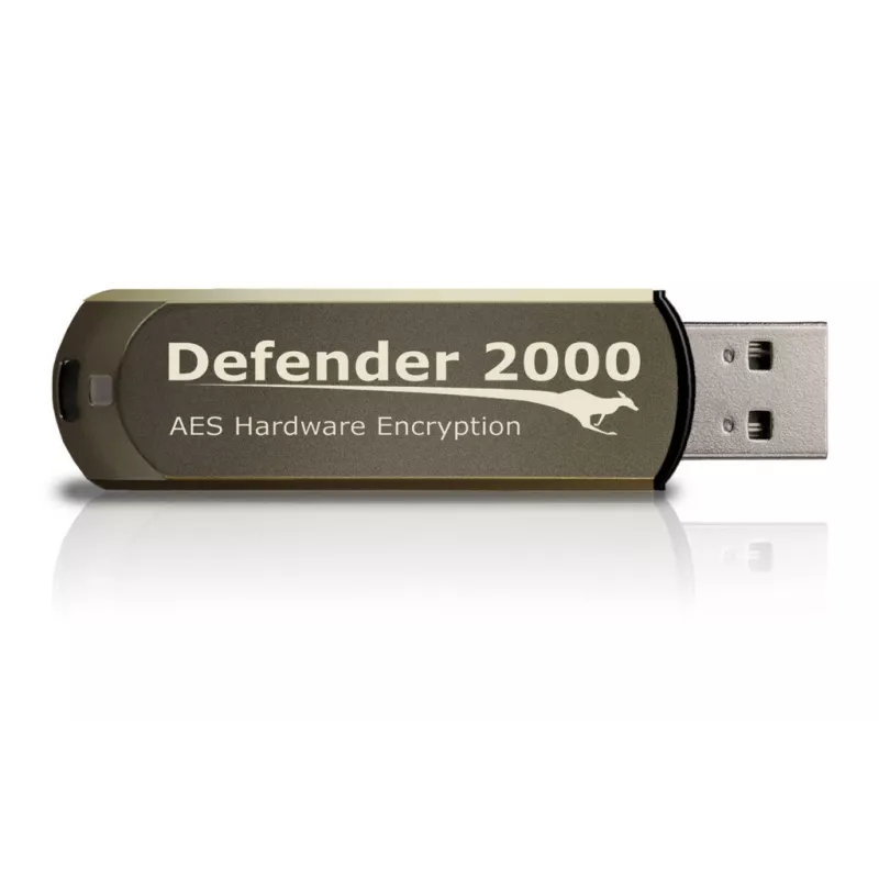 Kanguru Defender 2000 FIPS 140-2 sertifikuota, 32Gb USB atmintukas USB Type-A 2.0 Ruda