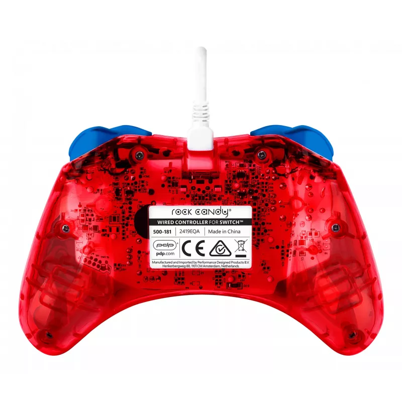 PDP Rock Candy: Mario Punch Raudonas, Peršviečiamas Laidinis Žaidimų Pultas Analoginis / Skaitmeninis Nintendo Switch, Nintendo Switch Lite, Nintendo Switch OLED