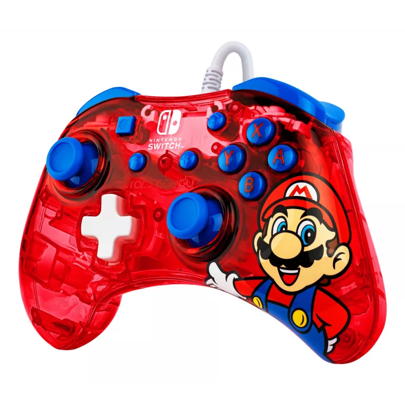 PDP Rock Candy: Mario Punch Raudonas, Peršviečiamas Laidinis Žaidimų Pultas Analoginis / Skaitmeninis Nintendo Switch, Nintendo Switch Lite, Nintendo Switch OLED