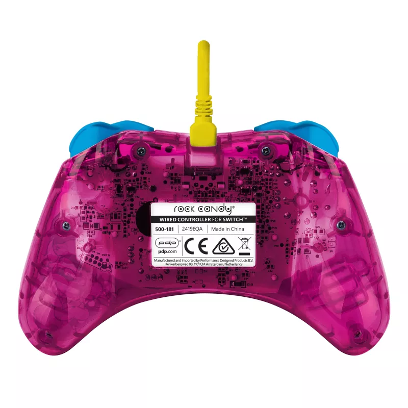PDP Rock Candy: Bubblegum Peach, peršviečiamas USB žaidimų pultas, skirtas Nintendo Switch, Nintendo Switch Lite, Nintendo Switch OLED