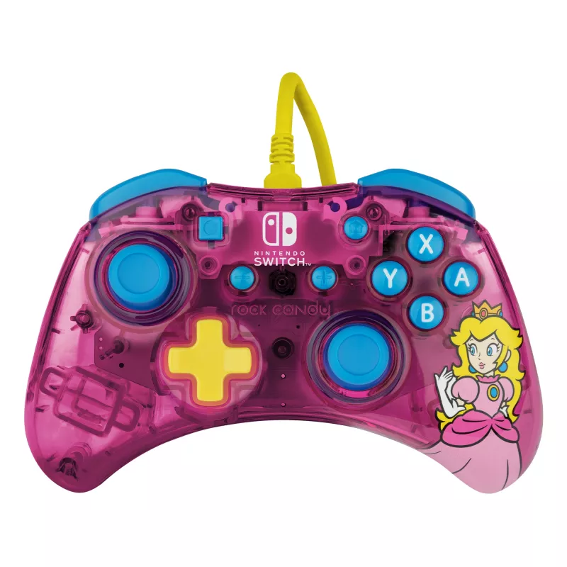 PDP Rock Candy: Bubblegum Peach, peršviečiamas USB žaidimų pultas, skirtas Nintendo Switch, Nintendo Switch Lite, Nintendo Switch OLED