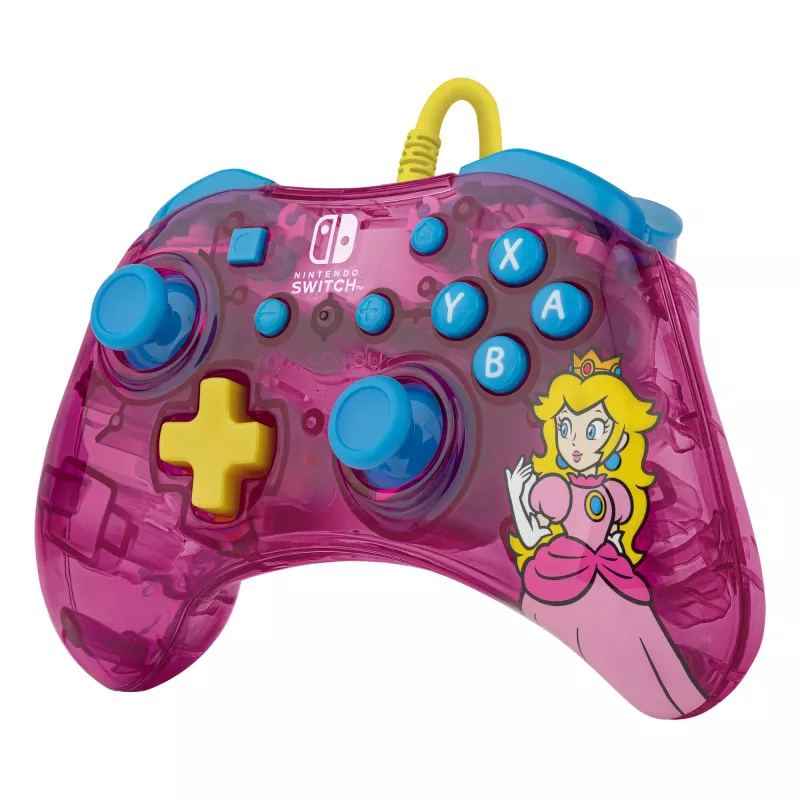 PDP Rock Candy: Bubblegum Peach, peršviečiamas USB žaidimų pultas, skirtas Nintendo Switch, Nintendo Switch Lite, Nintendo Switch OLED
