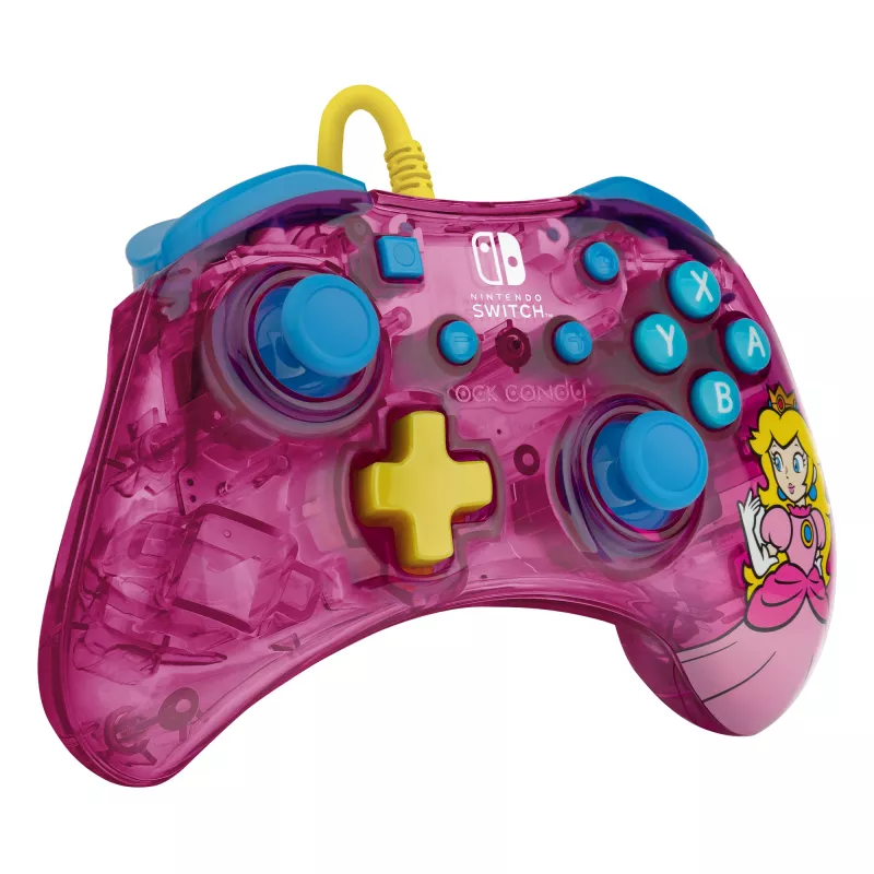 PDP Rock Candy: Bubblegum Peach, peršviečiamas USB žaidimų pultas, skirtas Nintendo Switch, Nintendo Switch Lite, Nintendo Switch OLED