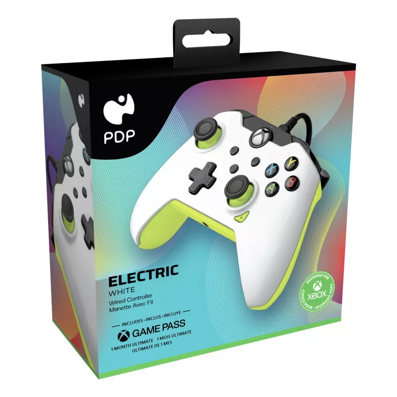 PDP Wired Controller Electric White – Xbox Series X|S, Xbox One, Windows 10/11