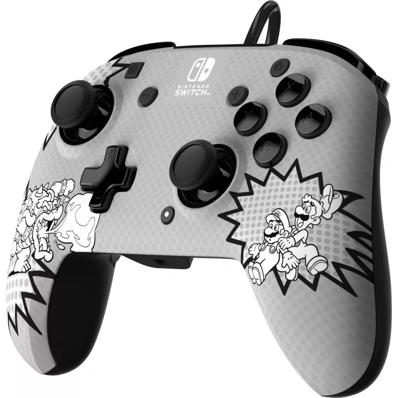 PDP REMATCH: Comic Attack Black, Grey, White laidinis valdiklis Nintendo Switch, Nintendo Switch OLED