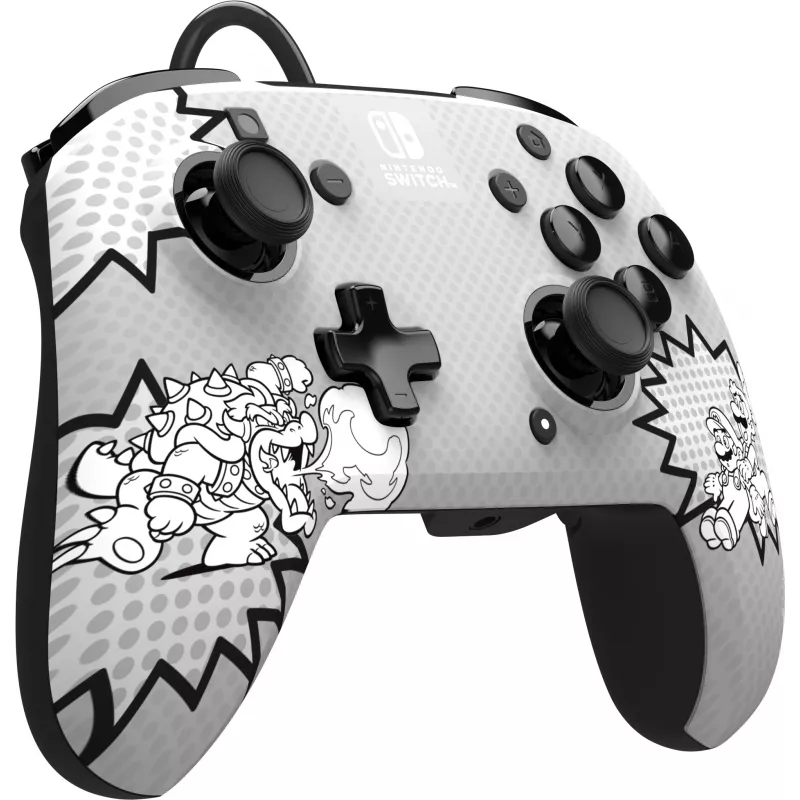 PDP REMATCH: Comic Attack Black, Grey, White laidinis valdiklis Nintendo Switch, Nintendo Switch OLED