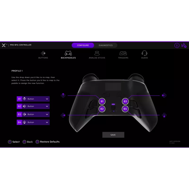 Valdiklis PDP Victrix Pro BFG, skirtas PlayStation 5, PlayStation 4 ir Windows 10/11 PC