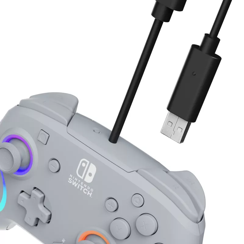 PDP Afterglow Wave Wired USB valdiklis pilkas Nintendo Switch, Nintendo Switch OLED