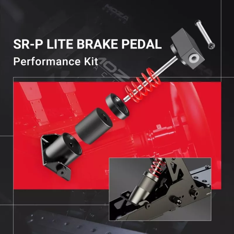 Moza Racing SR-P Lite Aksesuarų rinkinys, pedalų našumo rinkinys, PC, juoda, raudona, sidabrinė, MOZA, SR-P Lite, 1 vnt.