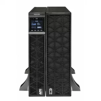 APC Smart-UPS On-Line, 8kVA/8kW, stelažinis/bokštinis, 230V, 2x IEC C13+1x IEC C19+Hard wire 3 laidai (H+N+E) išvadai, tinklo kortelė, be bėgių komplekto