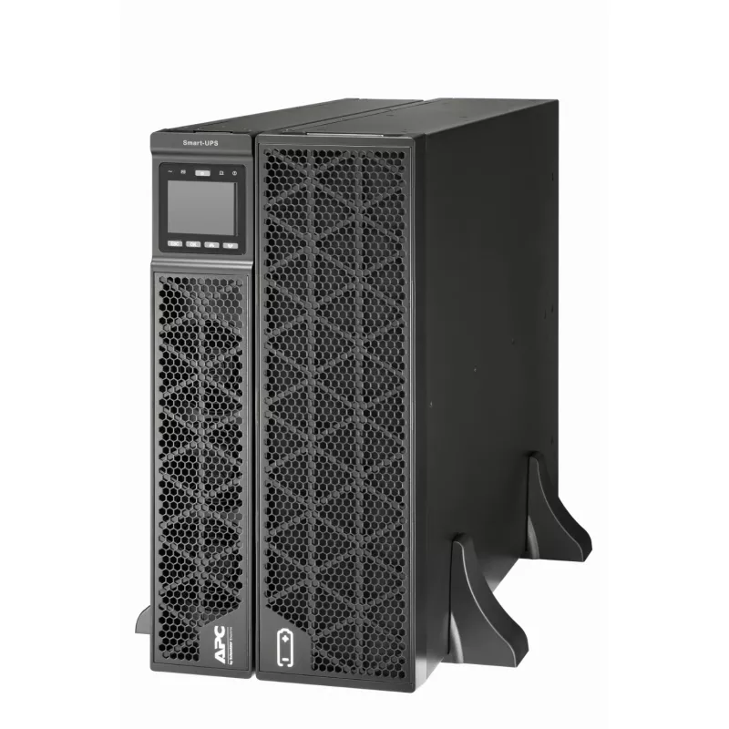 APC Smart-UPS On-Line, 8kVA/8kW, stelažinis/bokštinis, 230V, 2x IEC C13+1x IEC C19+Hard wire 3 laidai (H+N+E) išvadai, tinklo kortelė, be bėgių komplekto