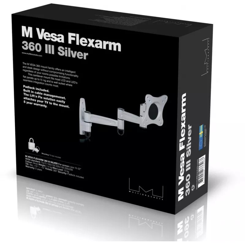 Montavimo kronšteinas Multibrackets M VESA Flexarm 360 III sidabrinis 75 100 200