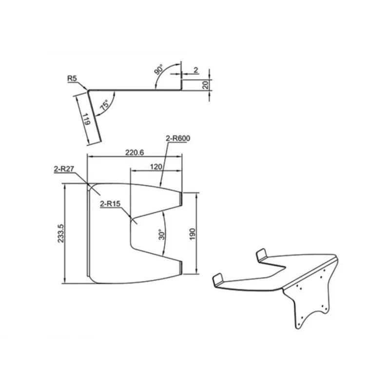 Multibrackets M Laptop Holder Gas Lift Arm nešiojamojo kompiuterio stovas juodas
