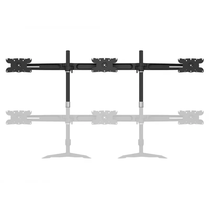 Triple monitorų stalinio laikiklio plėtinys MULTIBRACKETS M VESA 3 ekranams 24–32 col. iki 24 kg, aliuminis/plastikas, juodas