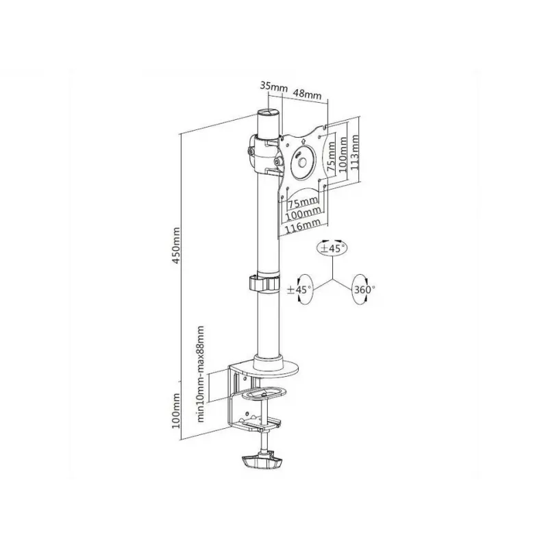 Stalinis laikiklis Multibrackets M Deskmount Basic Single