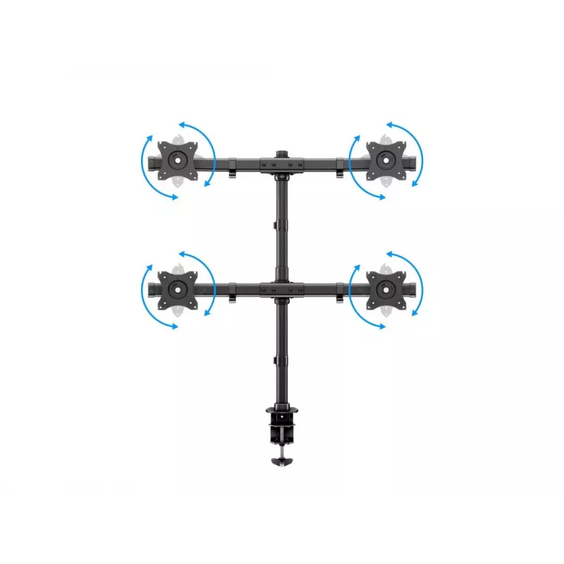Multibrackets M Deskmount Basic Quad laikiklis, spaustuvas/varžtinis, 32 kg, 38,1 cm (15 col.), 68,6 cm (27 col.), 100 x 100 mm, juodas