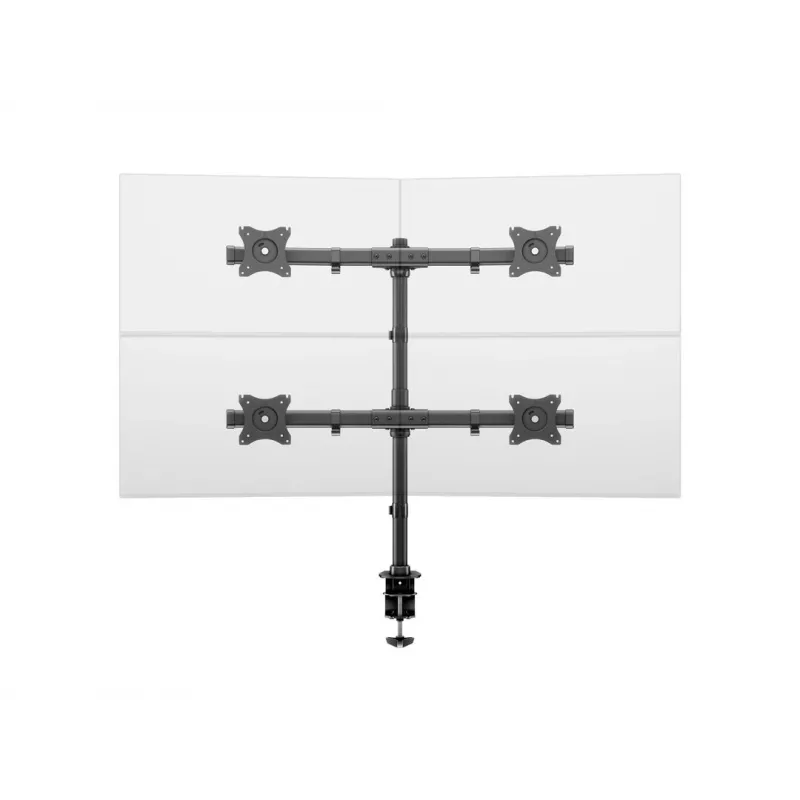 Multibrackets M Deskmount Basic Quad laikiklis, spaustuvas/varžtinis, 32 kg, 38,1 cm (15 col.), 68,6 cm (27 col.), 100 x 100 mm, juodas