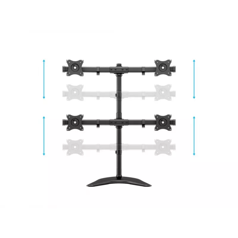 Multibrackets M Deskstand Basic Quad laisvai pastatomas keturių monitorių stovas 32 kg 15–27 colių