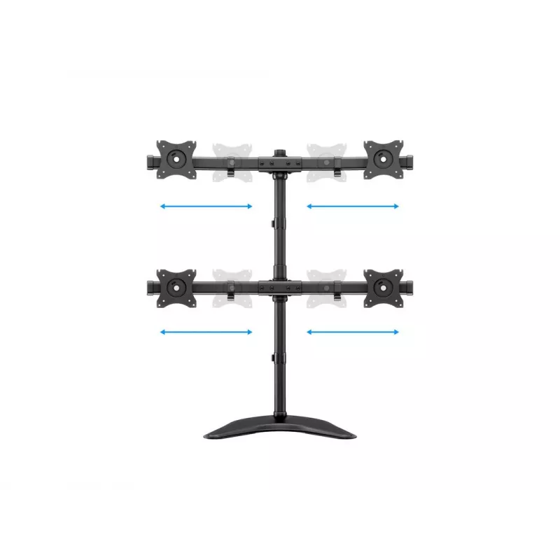 Multibrackets M Deskstand Basic Quad laisvai pastatomas keturių monitorių stovas 32 kg 15–27 colių