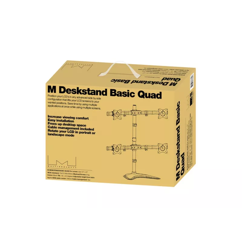 Multibrackets M Deskstand Basic Quad laisvai pastatomas keturių monitorių stovas 32 kg 15–27 colių