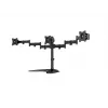 Stalinis monitorių stovas MULTIBRACKETS M Deskstand Basic Triple — 3 monitoriams, VESA 75x75–100x100, iki 24 kg, 15–27 colių, juodas