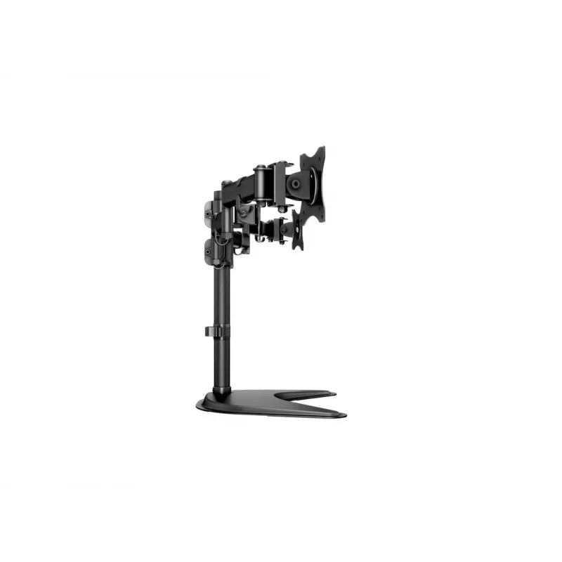 Stalinis monitorių stovas MULTIBRACKETS M Deskstand Basic Triple — 3 monitoriams, VESA 75x75–100x100, iki 24 kg, 15–27 colių, juodas