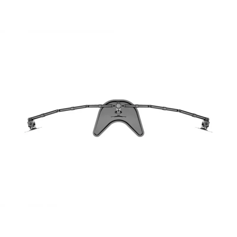 Stalinis monitorių stovas MULTIBRACKETS M Deskstand Basic Triple — 3 monitoriams, VESA 75x75–100x100, iki 24 kg, 15–27 colių, juodas