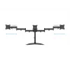 Stalinis monitorių stovas MULTIBRACKETS M Deskstand Basic Triple — 3 monitoriams, VESA 75x75–100x100, iki 24 kg, 15–27 colių, juodas