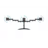 Stalinis monitorių stovas MULTIBRACKETS M Deskstand Basic Triple — 3 monitoriams, VESA 75x75–100x100, iki 24 kg, 15–27 colių, juodas