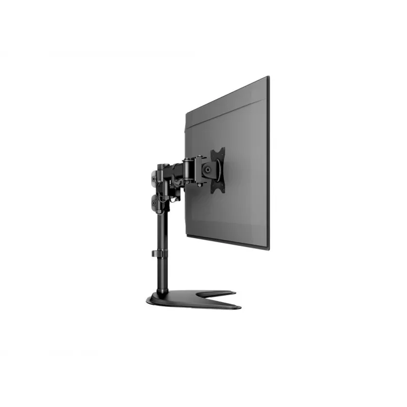 Stalinis monitorių stovas MULTIBRACKETS M Deskstand Basic Triple — 3 monitoriams, VESA 75x75–100x100, iki 24 kg, 15–27 colių, juodas