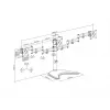 Stalinis monitorių stovas MULTIBRACKETS M Deskstand Basic Triple — 3 monitoriams, VESA 75x75–100x100, iki 24 kg, 15–27 colių, juodas