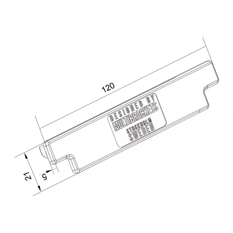 Multibrackets M Pro Series bėgio galo dangtelis, juodas plastikas, 120 mm
