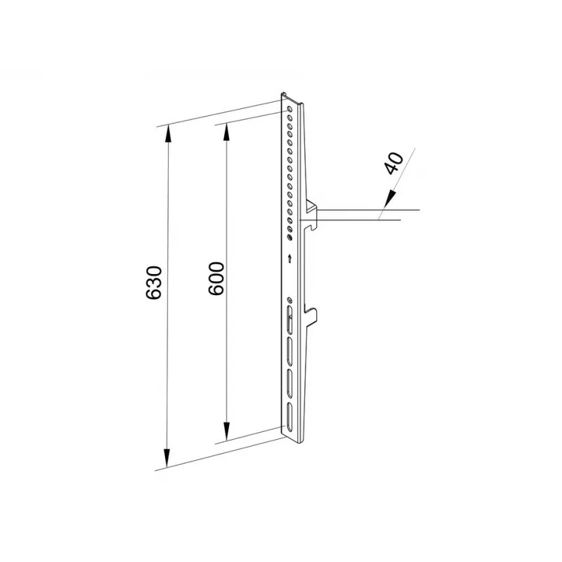 Fiksuota rankena plokščiaekraniams laikikliams Multibrackets M Pro Series 600 mm, plienas, juoda, 2 vnt.