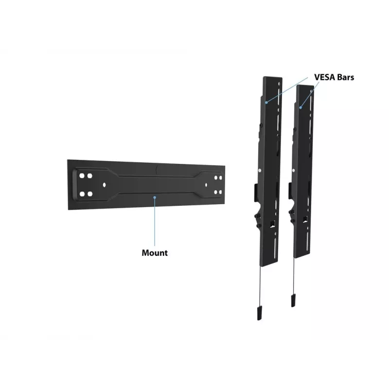 Multibrackets M VESA Wallmount Super Slim Tilt 400 MAX, 81,3 cm (32 coliai), 139,7 cm (55 coliai), 100 x 100 mm, 400 x 400 mm, plastikas, plienas, juoda