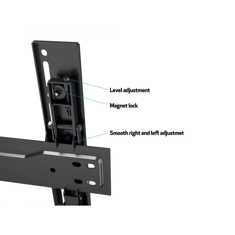 Multibrackets M VESA Wallmount Super Slim Tilt 400 MAX, 81,3 cm (32 coliai), 139,7 cm (55 coliai), 100 x 100 mm, 400 x 400 mm, plastikas, plienas, juoda