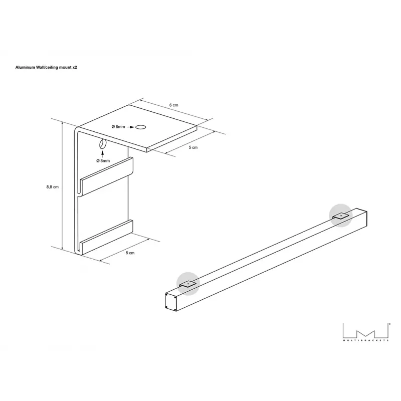Multibrackets M 1:1 rankinis projektoriaus ekranas 240x240, 135 colių White Edition