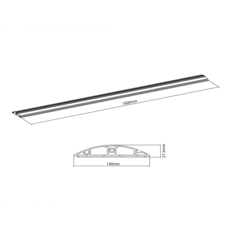 Multibrackets M kabelių kanalas grindims juodas - 139 mm plotis - 1600 mm ilgis