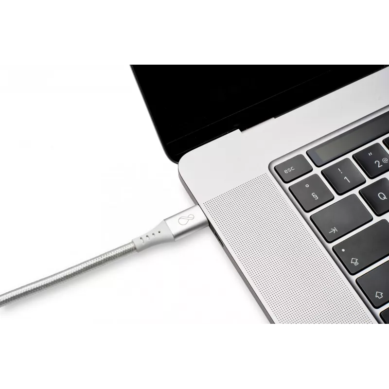 USB-C į USB-C laidas Ochno O-USBG2-70-1 — USB 3.2 Gen 2, DP Alt Mode 1.4, Kištukas–Kištukas, Pintas, 0,7 m, Baltas