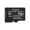 „Kingston“ „Industrial“ 128 GB „microSDXC“ „pSLC“ UHS-I atminties kortelė, 100 MB/s skaitymas, 80 MB/s rašymas, V30/U3, A1, C10, juoda + SD adapteris